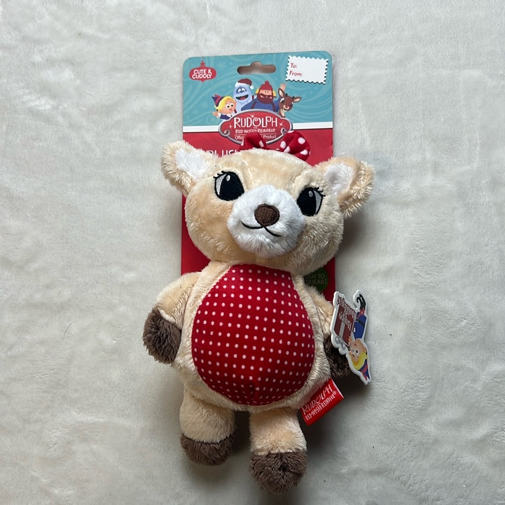 Cute & Cuddly Clarice Rudolph The Red Nosed Reindeer Plush Squeaky Toy Christmas